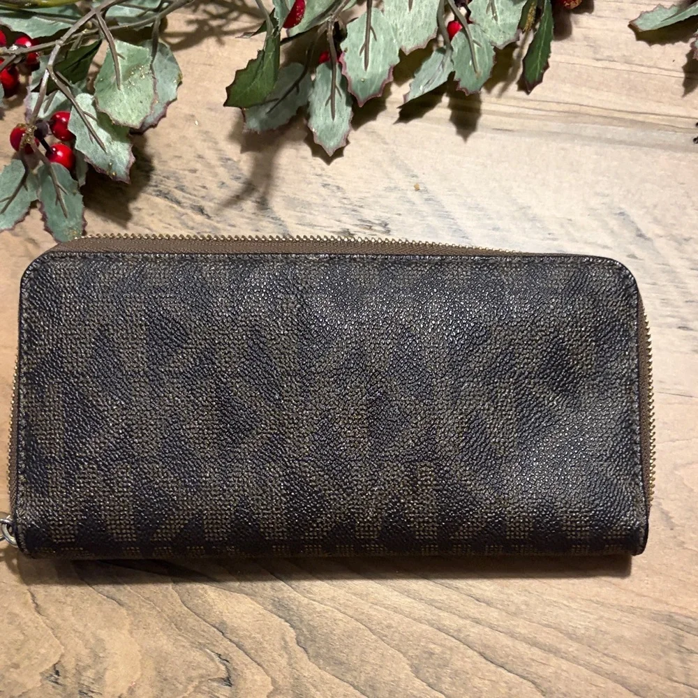 Michael Kors Dark Brown Wallet with Gold Accents - Picture 3 of 4